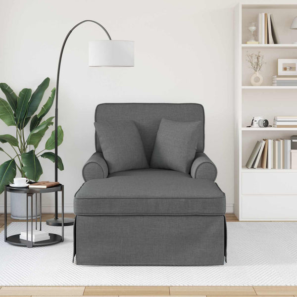 Dunkelgraue Stoff Chaiselongue mit Kissen