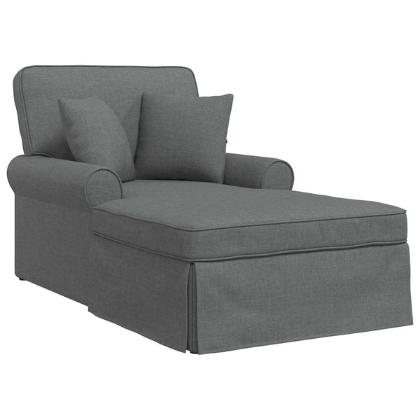 Dunkelgraue Stoff Chaiselongue mit Kissen