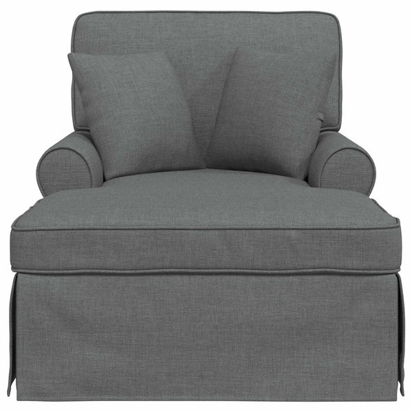 Dunkelgraue Stoff Chaiselongue mit Kissen