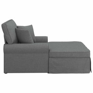 Dunkelgraue Stoff Chaiselongue mit Kissen