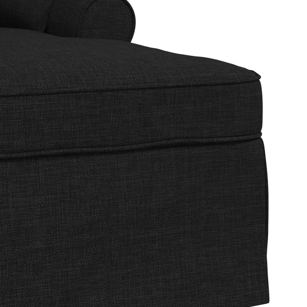 Schwarze Stoff Chaiselongue mit Kissen