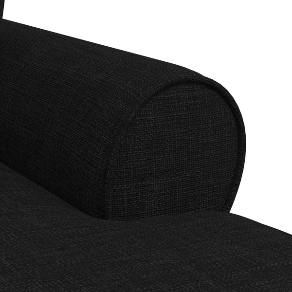 Schwarze Stoff Chaiselongue mit Kissen