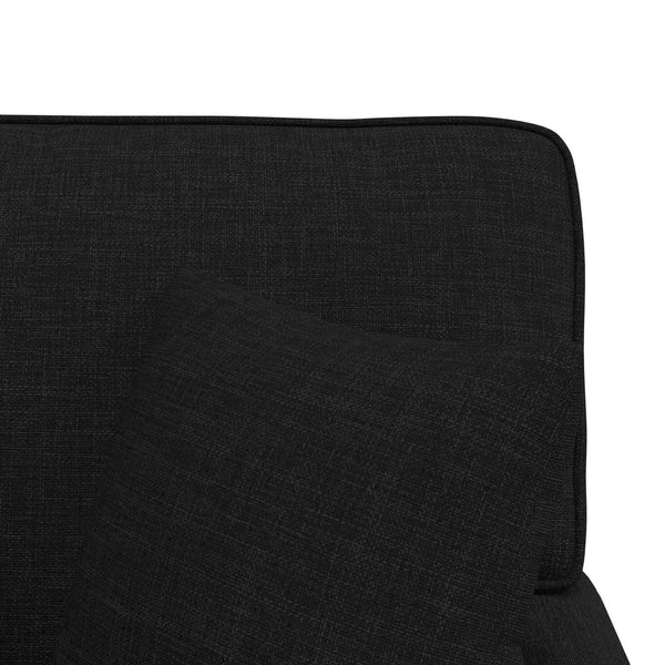 Schwarze Stoff Chaiselongue mit Kissen