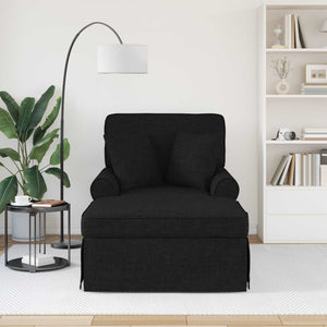 Schwarze Stoff Chaiselongue mit Kissen