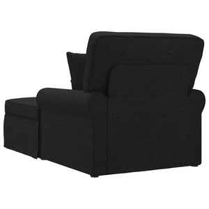 Schwarze Stoff Chaiselongue mit Kissen