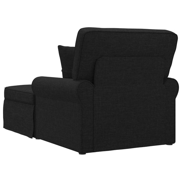 Schwarze Stoff Chaiselongue mit Kissen