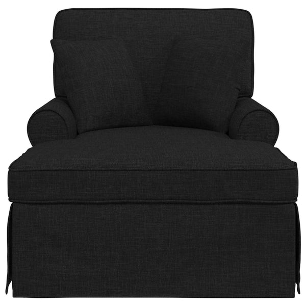 Schwarze Stoff Chaiselongue mit Kissen