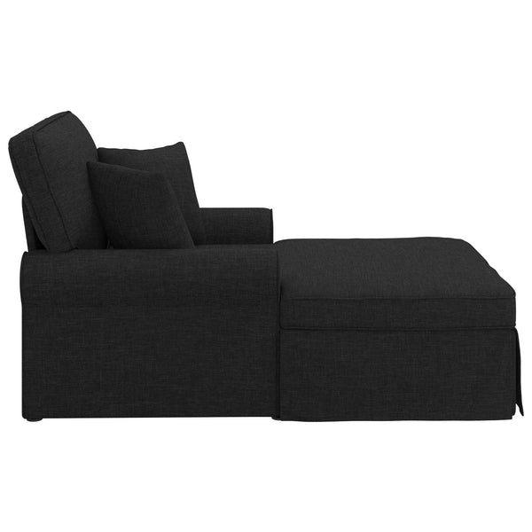 Schwarze Stoff Chaiselongue mit Kissen