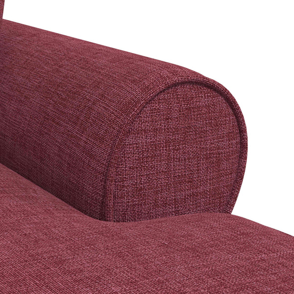 Weinrote Chaiselongue mit Kissen