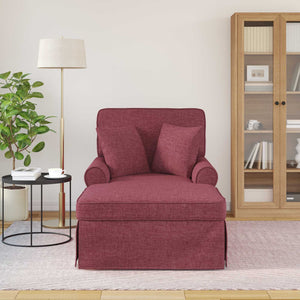 Weinrote Chaiselongue mit Kissen