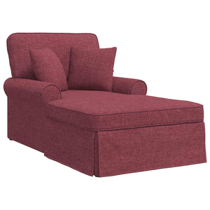 Weinrote Chaiselongue mit Kissen