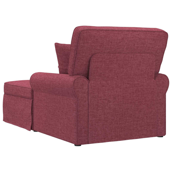 Weinrote Chaiselongue mit Kissen