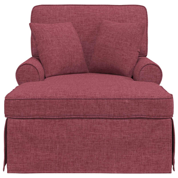 Weinrote Chaiselongue mit Kissen