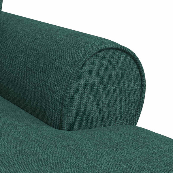 Dunkelgrüne Chaiselongue mit Kissen