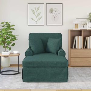 Dunkelgrüne Chaiselongue mit Kissen