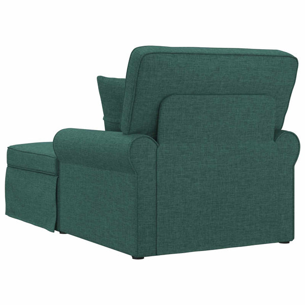 Dunkelgrüne Chaiselongue mit Kissen
