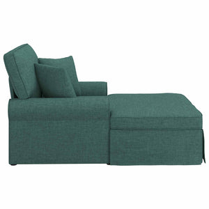 Dunkelgrüne Chaiselongue mit Kissen