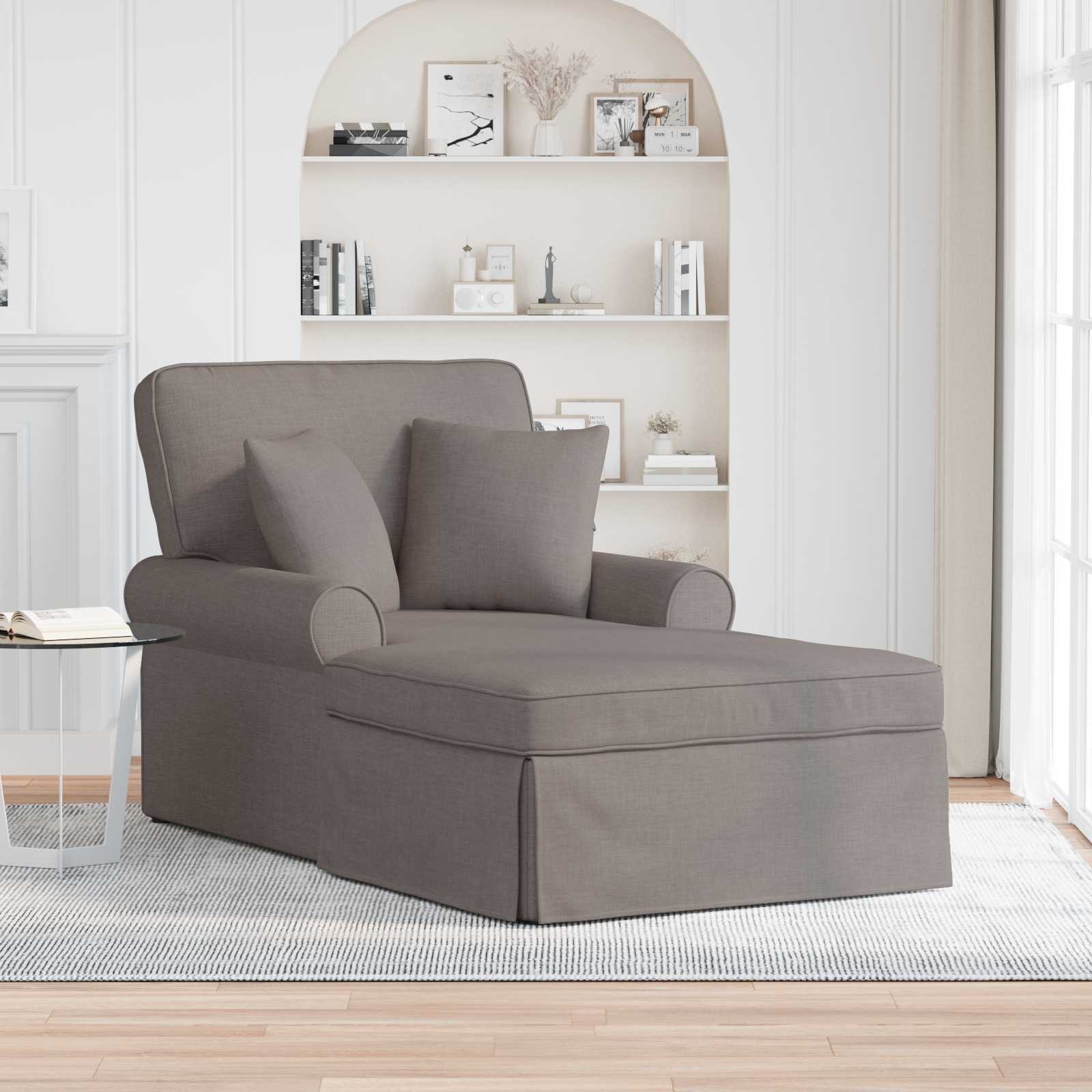 Taupe Chaiselongue mit Kissen