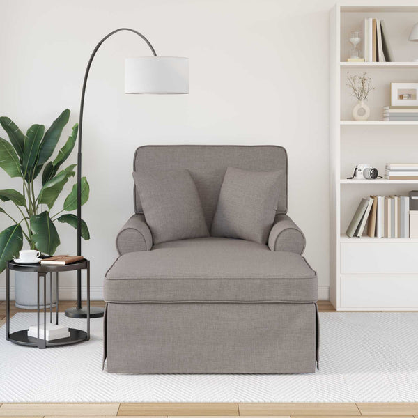 Taupe Chaiselongue mit Kissen