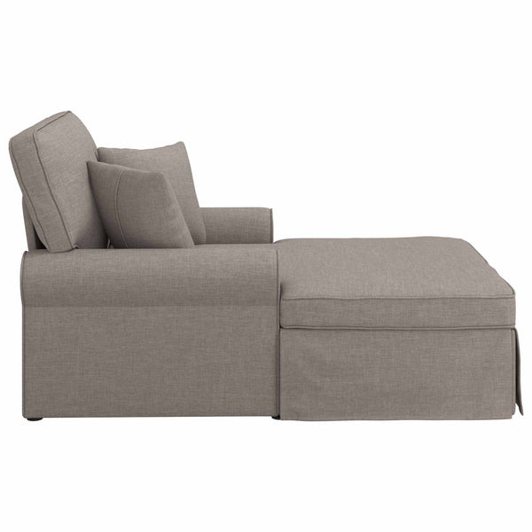 Taupe Chaiselongue mit Kissen