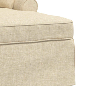 vidaXL Chaise longue avec jupe avec oreillers avec coussins 3 pcs Crème Tissu