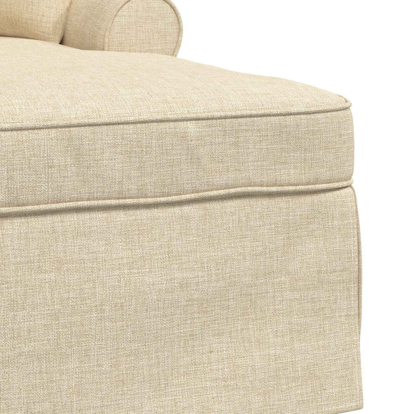 vidaXL Chaise longue avec jupe avec oreillers avec coussins 3 pcs Crème Tissu