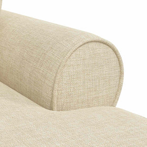 vidaXL Chaise longue avec jupe avec oreillers avec coussins 3 pcs Crème Tissu
