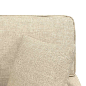 vidaXL Chaise longue avec jupe avec oreillers avec coussins 3 pcs Crème Tissu