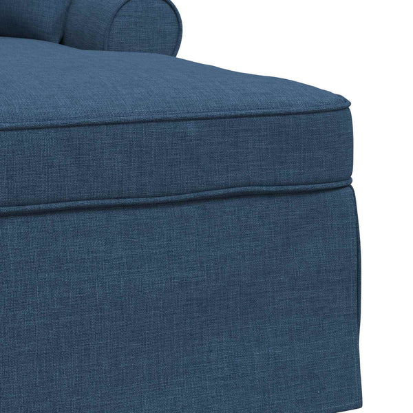 Blaue Chaiselongue mit Kissen, 3-teilig