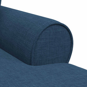 Blaue Chaiselongue mit Kissen, 3-teilig