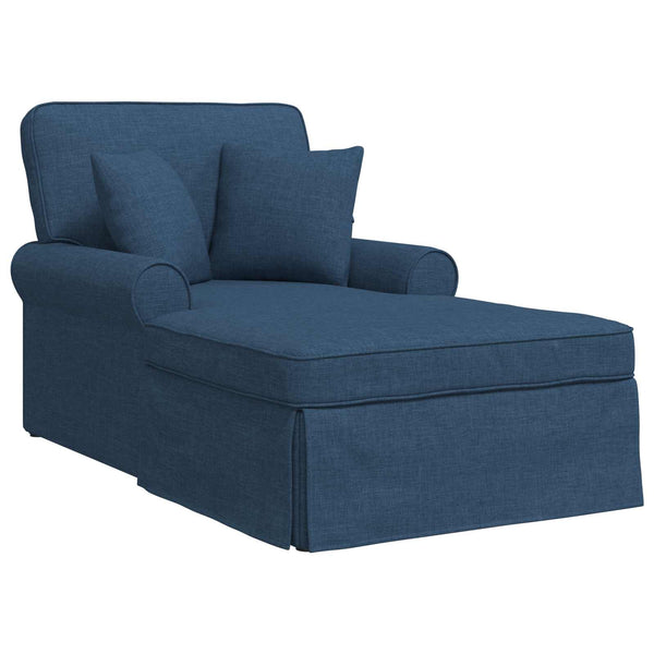 Blaue Chaiselongue mit Kissen, 3-teilig