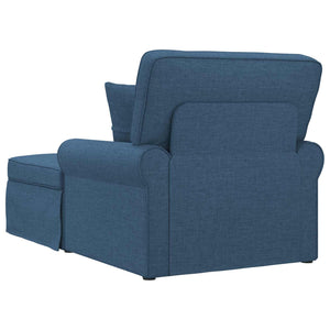 Blaue Chaiselongue mit Kissen, 3-teilig