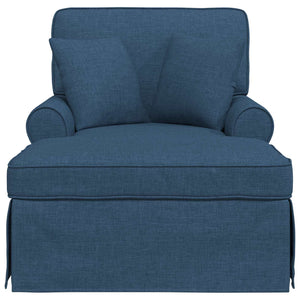 Blaue Chaiselongue mit Kissen, 3-teilig