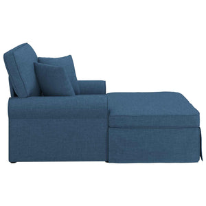Blaue Chaiselongue mit Kissen, 3-teilig