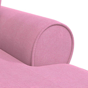 vidaXL Chaise longue à bascule avec coussins 3 pcs Tissu rose