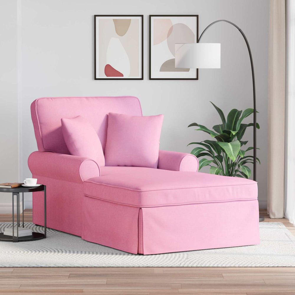 vidaXL Chaise longue à bascule avec coussins 3 pcs Tissu rose