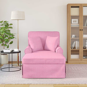 vidaXL Chaise longue à bascule avec coussins 3 pcs Tissu rose