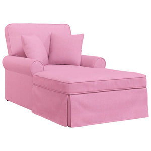 vidaXL Chaise longue à bascule avec coussins 3 pcs Tissu rose