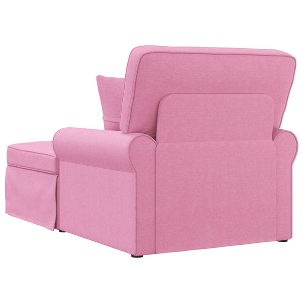vidaXL Chaise longue à bascule avec coussins 3 pcs Tissu rose