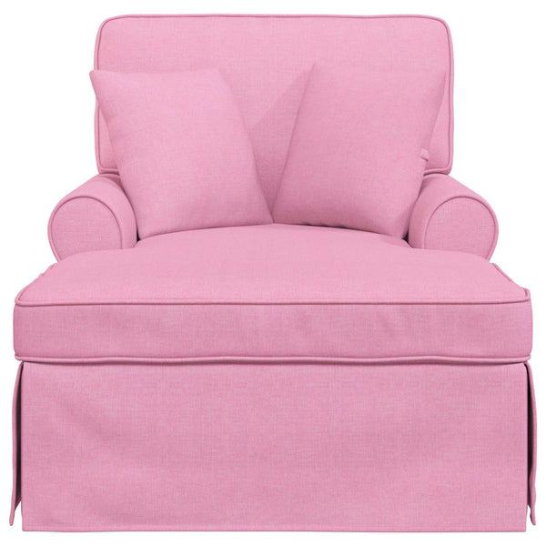 vidaXL Chaise longue à bascule avec coussins 3 pcs Tissu rose