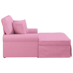 vidaXL Chaise longue à bascule avec coussins 3 pcs Tissu rose