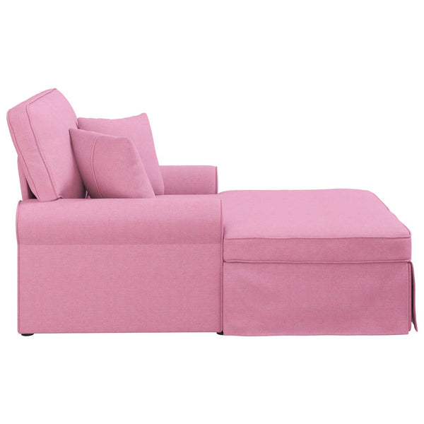 vidaXL Chaise longue à bascule avec coussins 3 pcs Tissu rose