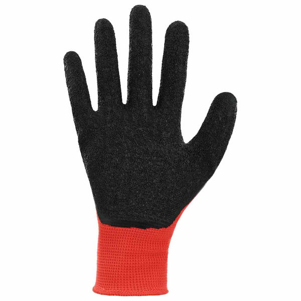 Arbeitshandschuhe Rot/Schwarz, Größe 7/S, 12er-Pack