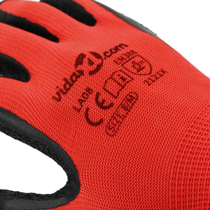 Arbeitshandschuhe Rot/Schwarz, Größe 8/M, 24er-Pack