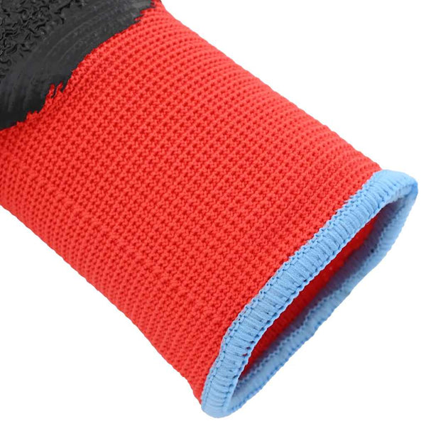 Arbeitshandschuhe Rot/Schwarz, Größe 9, 12er Pack