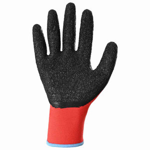 Arbeitshandschuhe Rot/Schwarz, Größe 9, 12er Pack