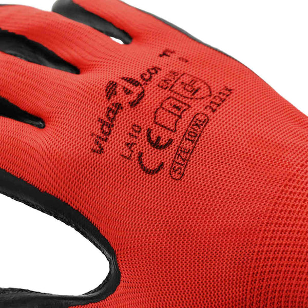 Arbeitshandschuhe Rot/Schwarz XL (24 Stück)