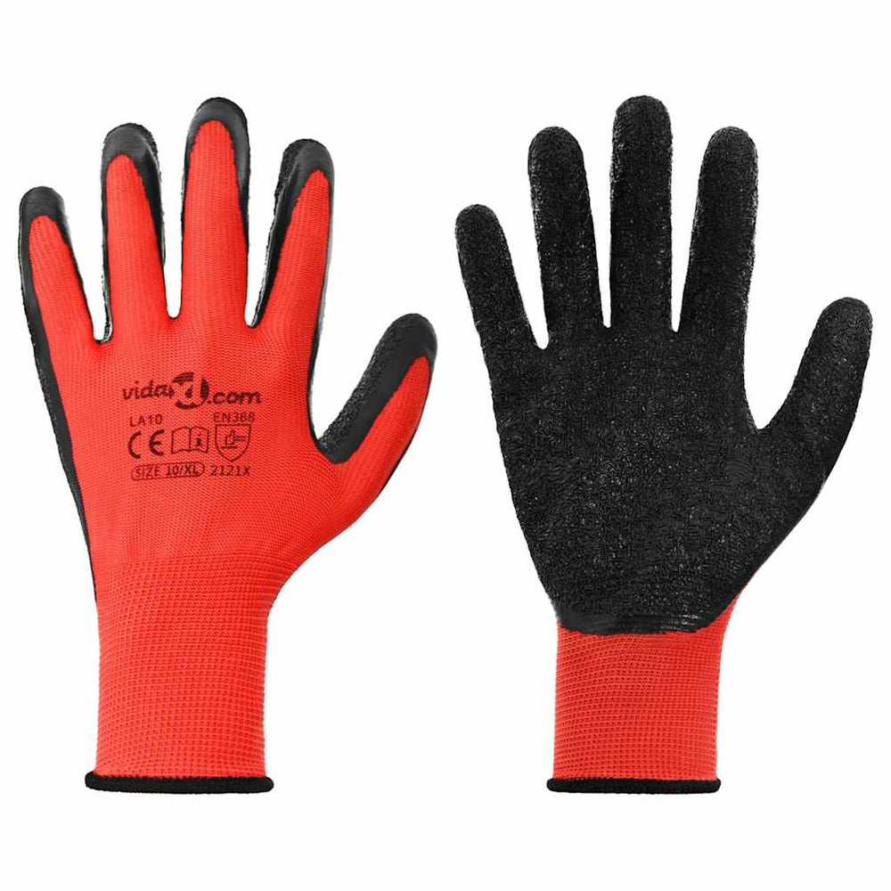 Arbeitshandschuhe Rot/Schwarz XL (24 Stück)