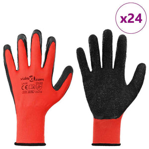 Arbeitshandschuhe Rot/Schwarz XL (24 Stück)