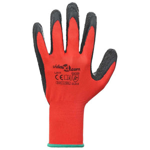 Arbeitshandschuhe Rot/Schwarz, Größe 11 (XXL), 24 Stück